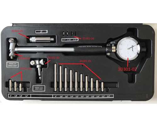 3D301-01 - 11pc Adapter Set for Bore Gage