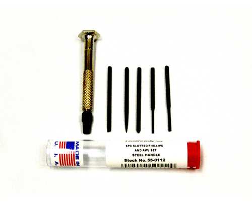 55-0112 – 6pc Slotted/Awl/Phillips Set