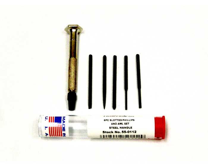 55-0112 – 6pc Slotted/Awl/Phillips Set