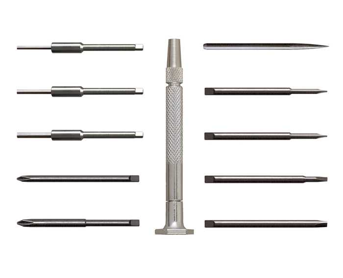 55-0119 – 11pc Steel Handle Slotted/Phillips/Hex/Awl Set