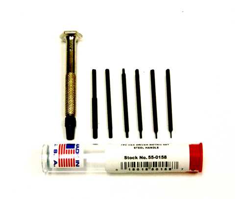 55-0158 – 7pc Steel Handle Metric Hex Driver Set