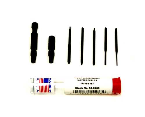 55-0258 – 7pc Slotted/Phillips Adapter Set