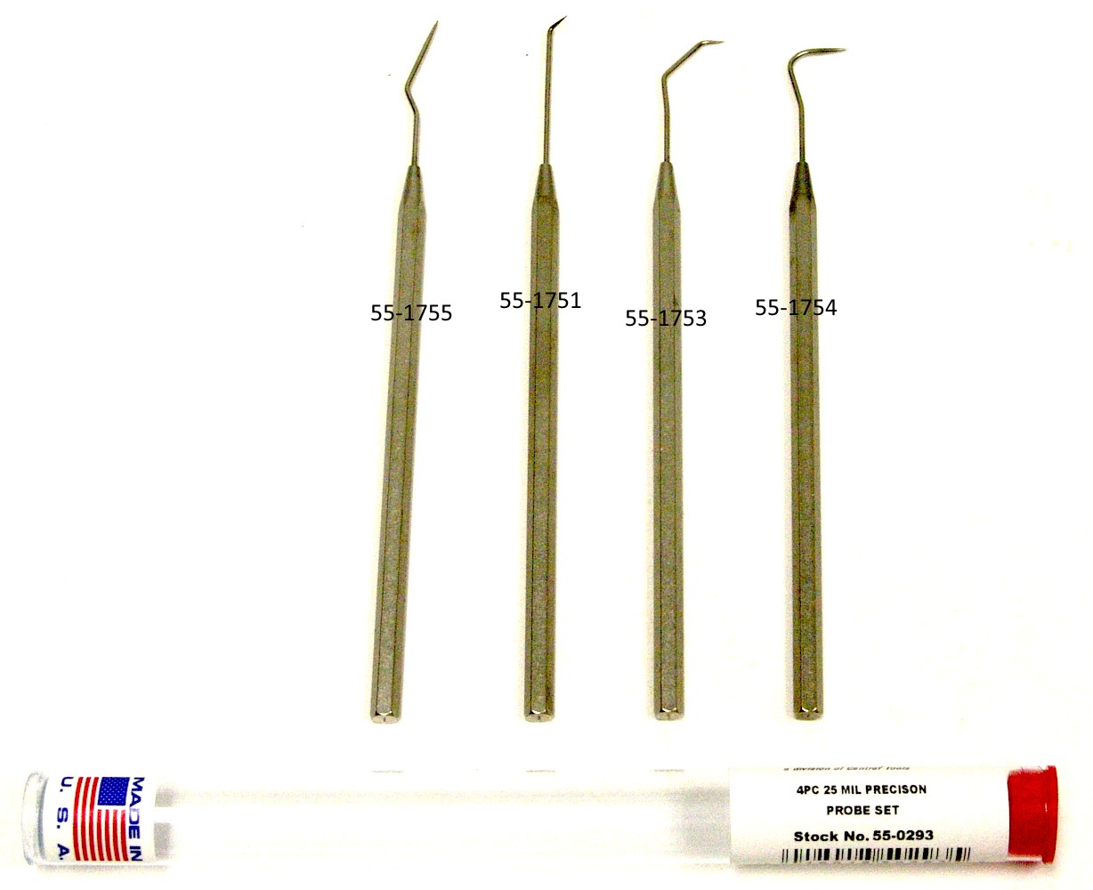Moody Tools 4-Piece Precision Probe Set - 25mil Stainless Steel Hand Tools Made In USA