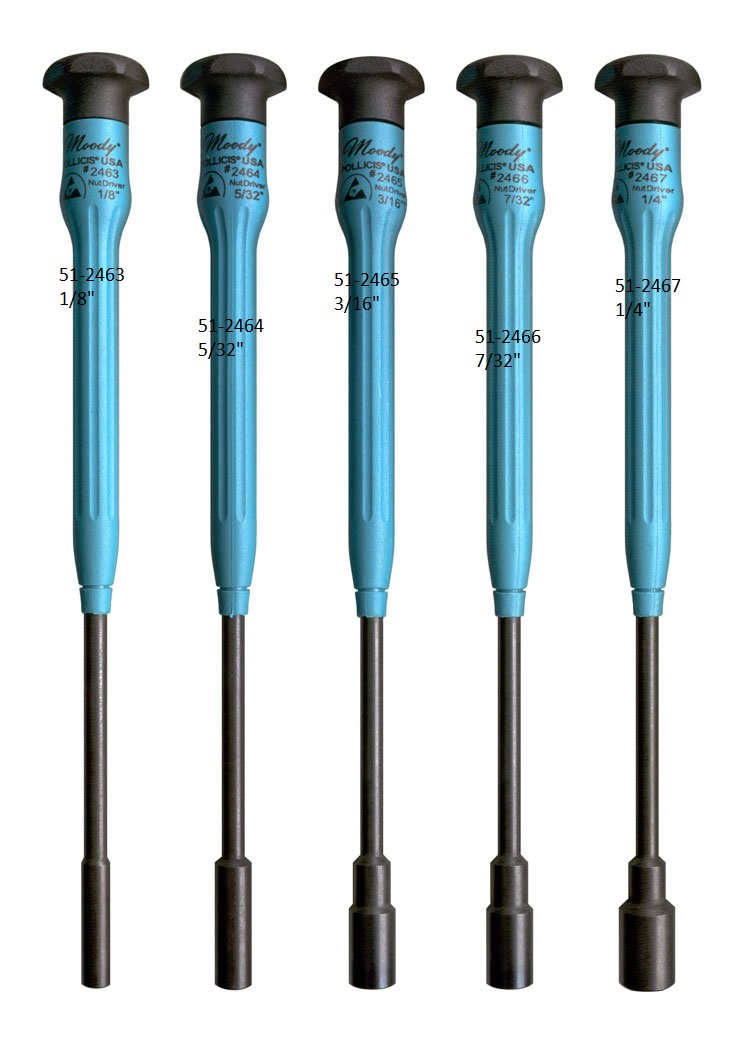 58 0425 5pc Fixed Esd Safe Large Nut Set