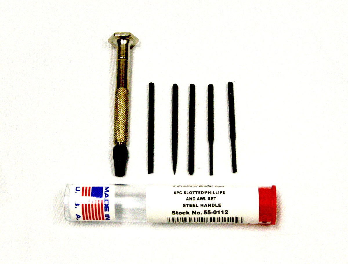 55-0112 – 6pc Slotted/Awl/Phillips Set