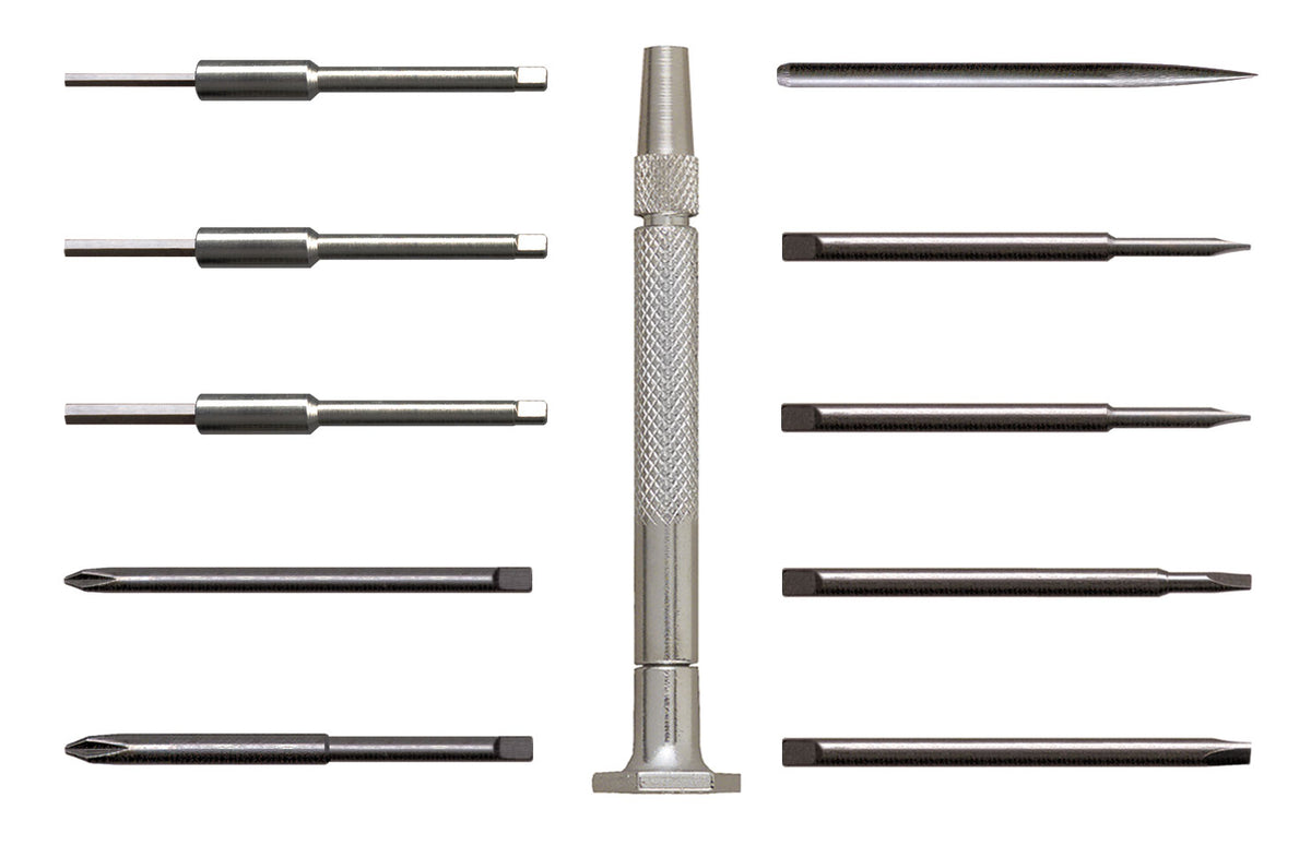 55-0119 – 11pc Steel Handle Slotted/Phillips/Hex/Awl Set
