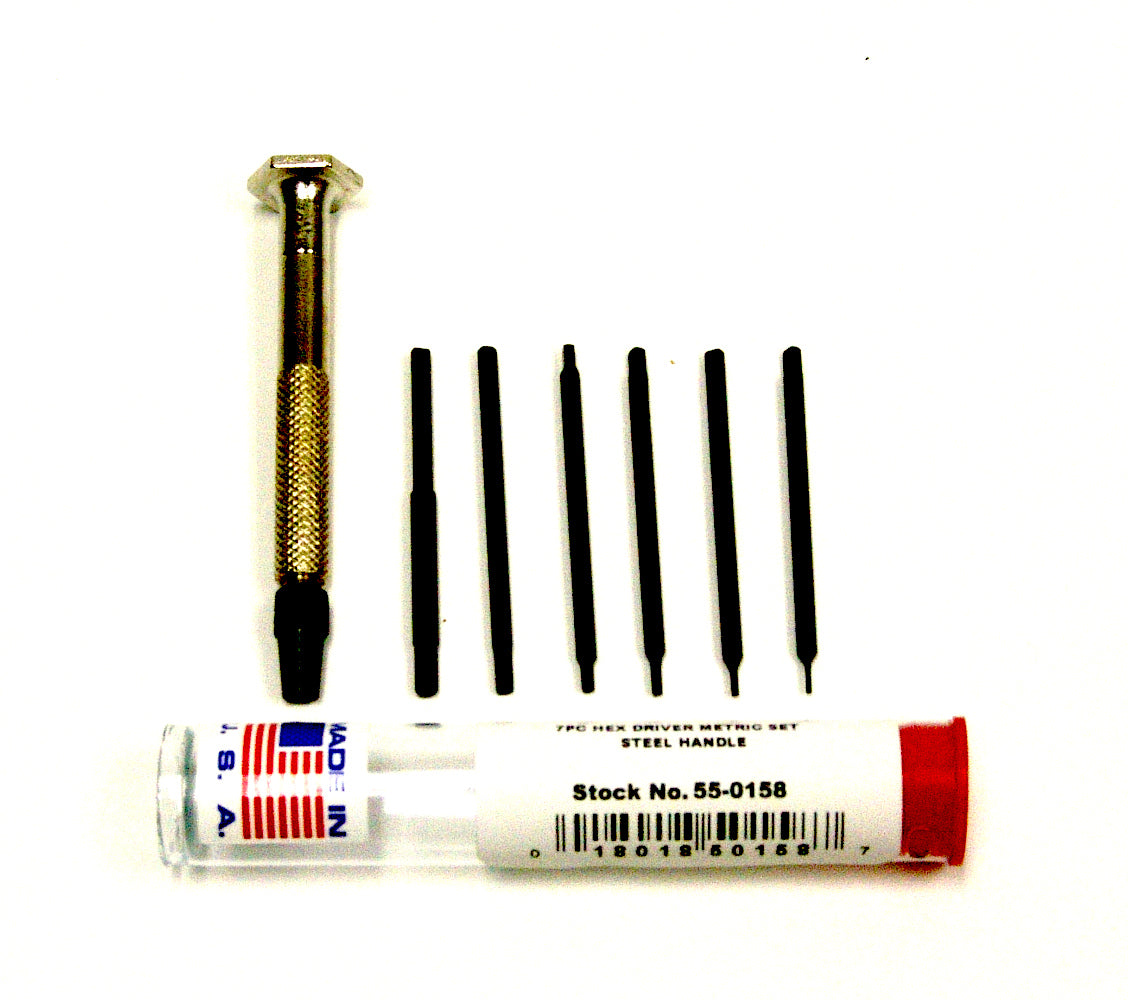 55-0158 – 7pc Steel Handle Metric Hex Driver Set