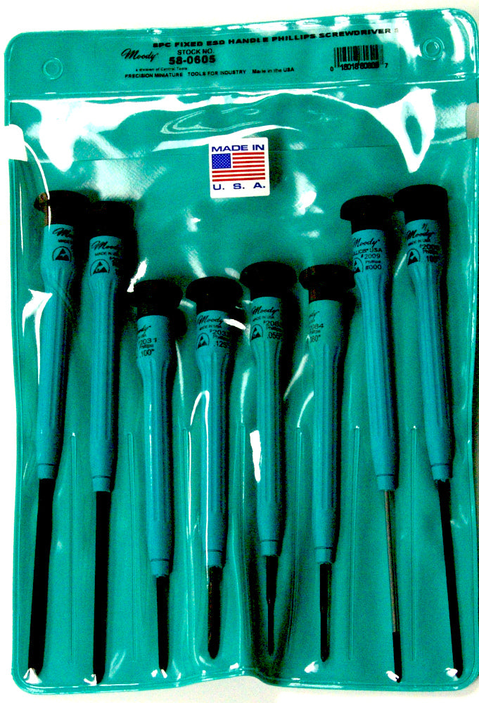 58-0605 – 8pc Phillips Set Fixed ESD Safe
