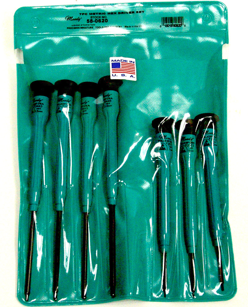 58-0620 – 7pc Metric Hex Driver Set Fixed ESD Safe